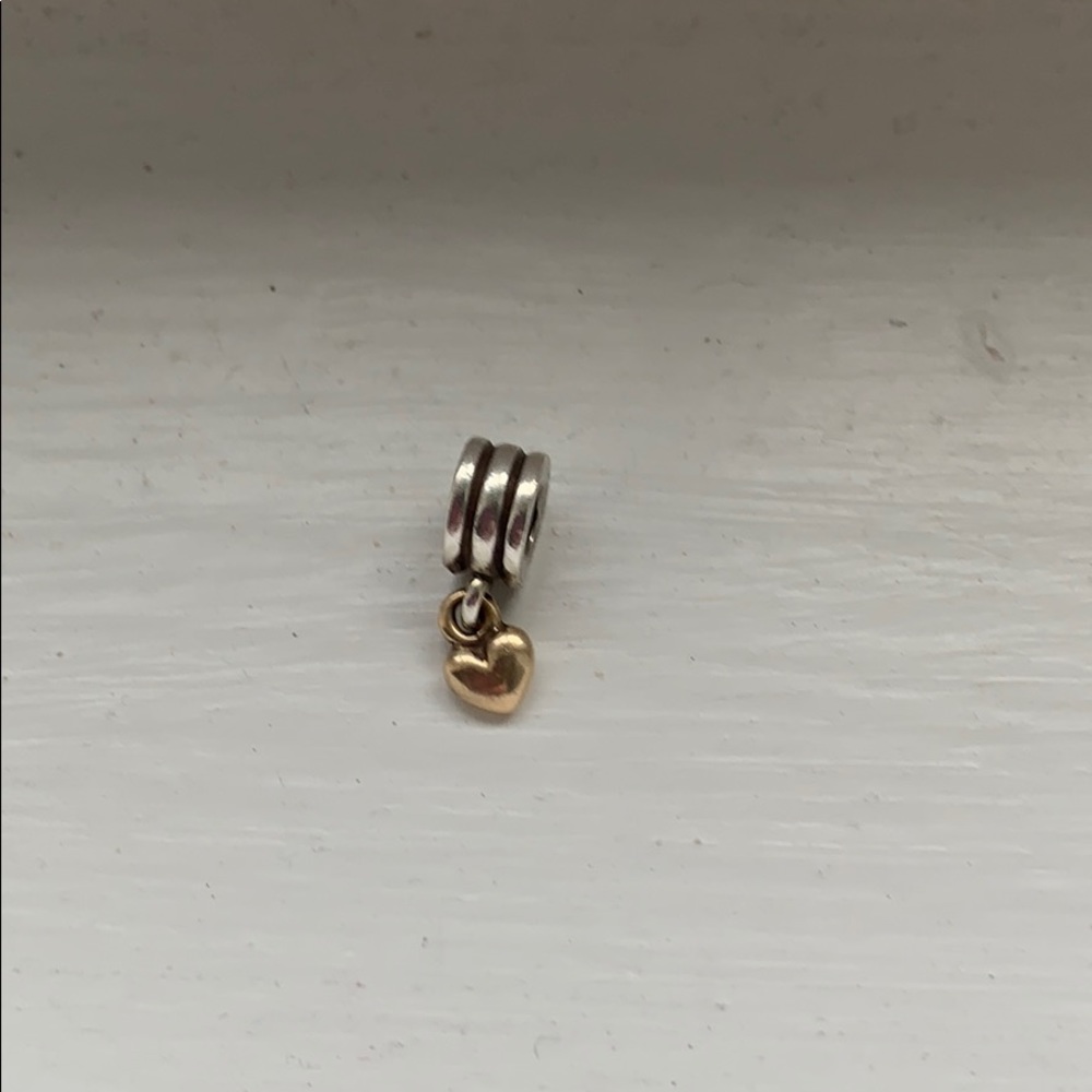 Pandora Gold Heart Dangle Charm